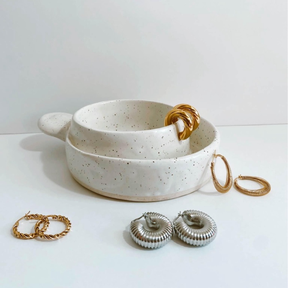 NWT Beautiful Gold Plated Chunky Earrings, French Jewelry